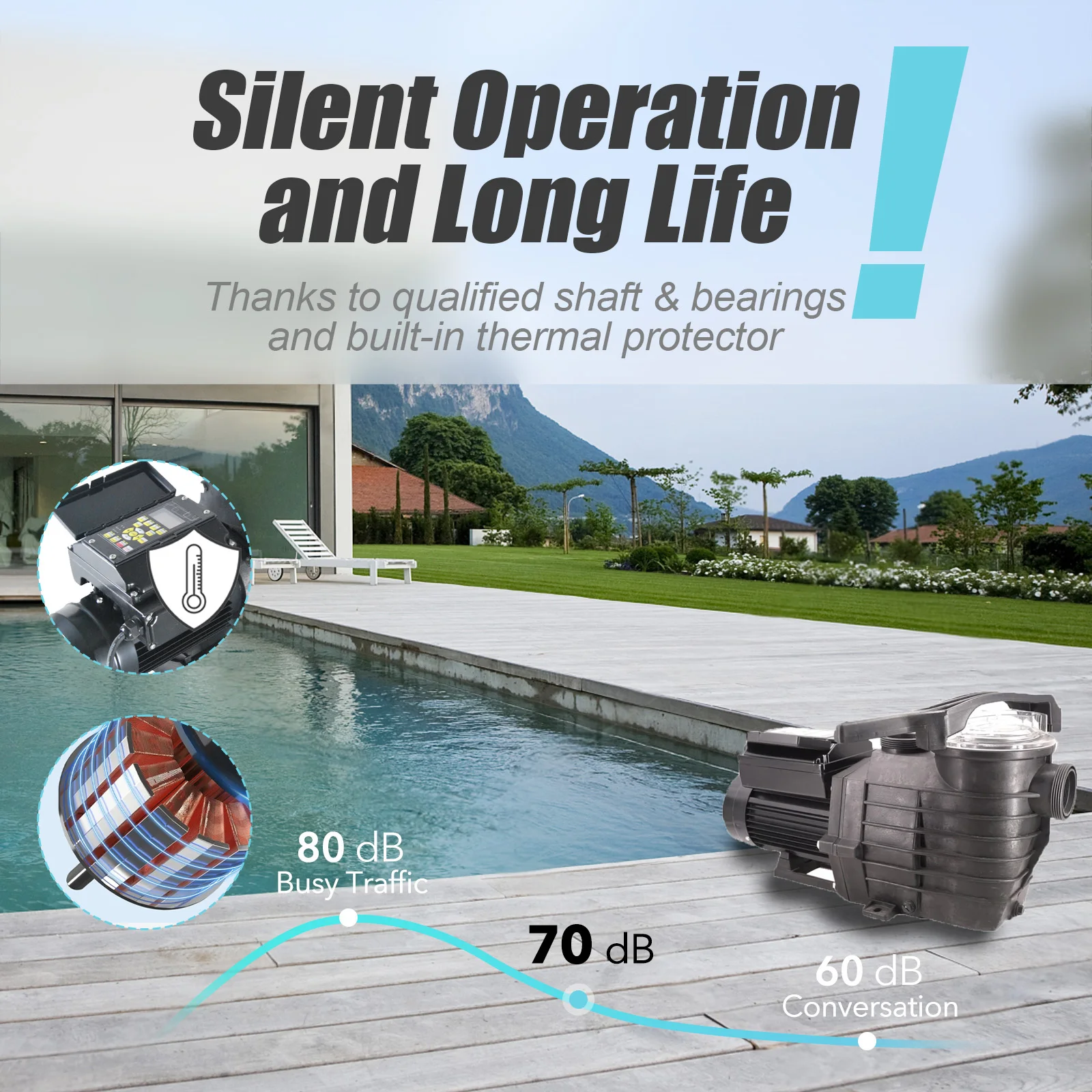 1.5HP Variable Speed Super Pool Pump Energy Saving Inverter Motor Self-Priming Swimming Pool Circulation Pump