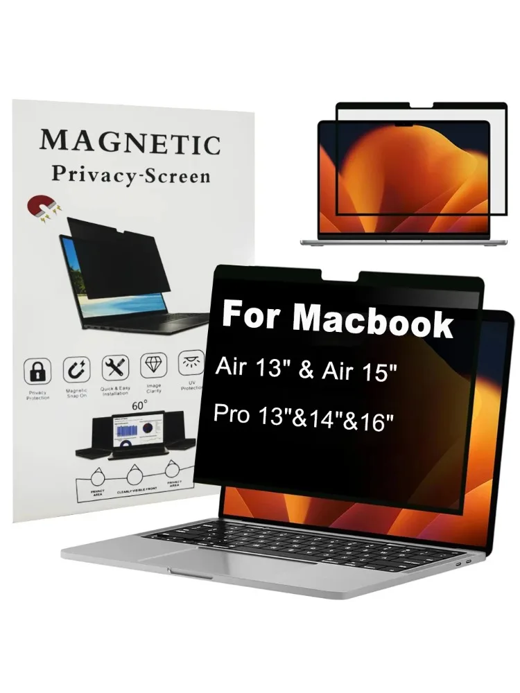 Magnetyczna osłona ekranu chroniąca przed podglądaniem do Macbook Pro 14 M5 Air 13.6 cala M4 Tablet PC Monitor, zdejmowana folia ochronna z magnesem. — zdjęcie produktu 7