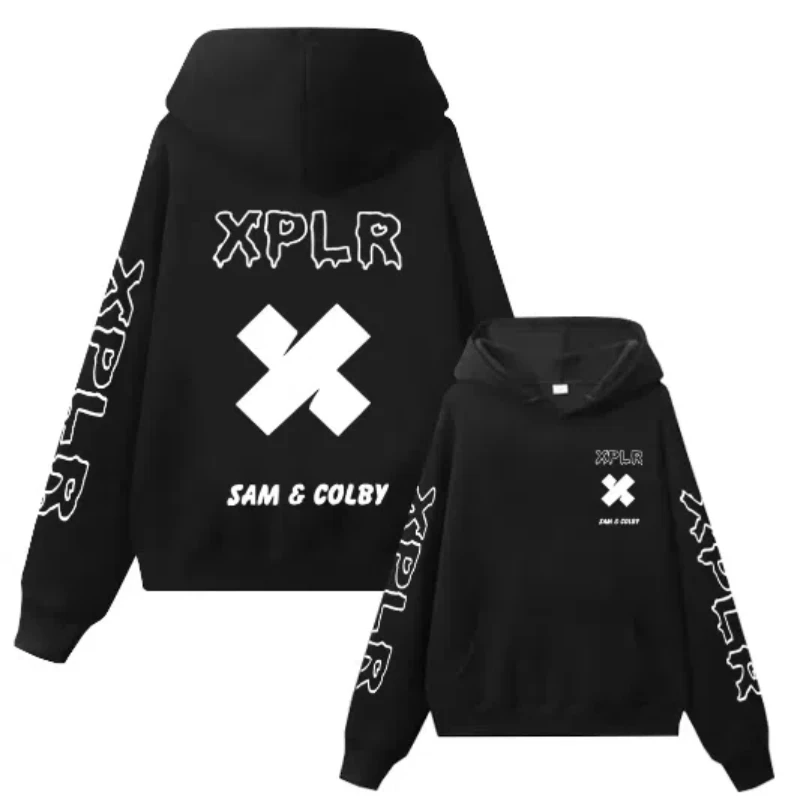 Xplr Hoodie Sam and Colby Chainlink Merch Printed Sports Hoodie Men's and Women's Autumn/Winter Casual Fashion Hoodie Warm Top