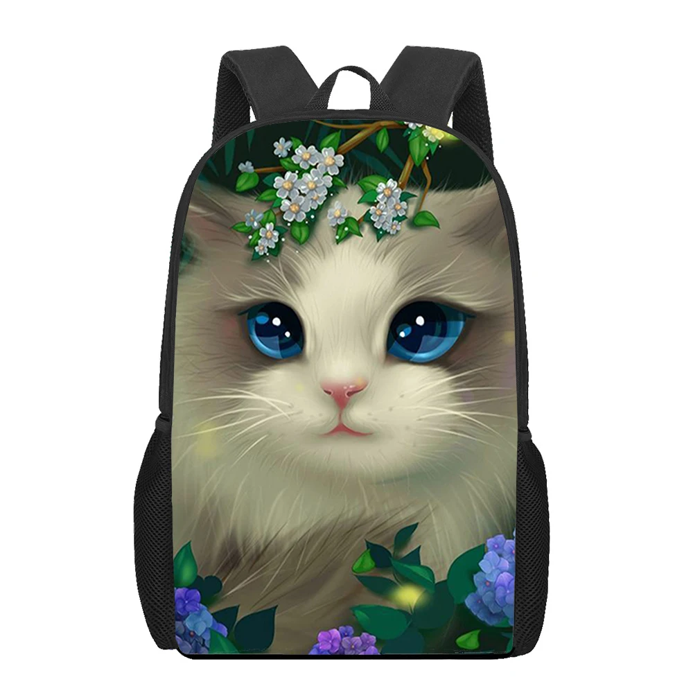 Cute Pet Cat School Bags, Mochilas 3D Print Animal, Bolsa de Computador, Mochilas para Crianças, Menino, Menina, Fim de Semana, Escapadinhas, Compras