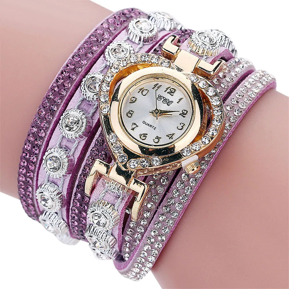 Women Vintage Rhinestone Crystal Bracelet Dial Analog Quartz Wrist Watch Casual Ladies Watches Wrist watch Elegant Watches