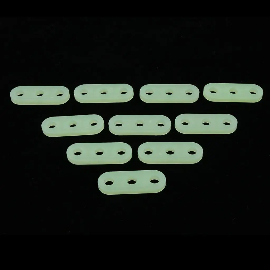 10pcs 5mm Plastic Luminous 3-Hole Camping Tent Cord Rope Adjusters Runners