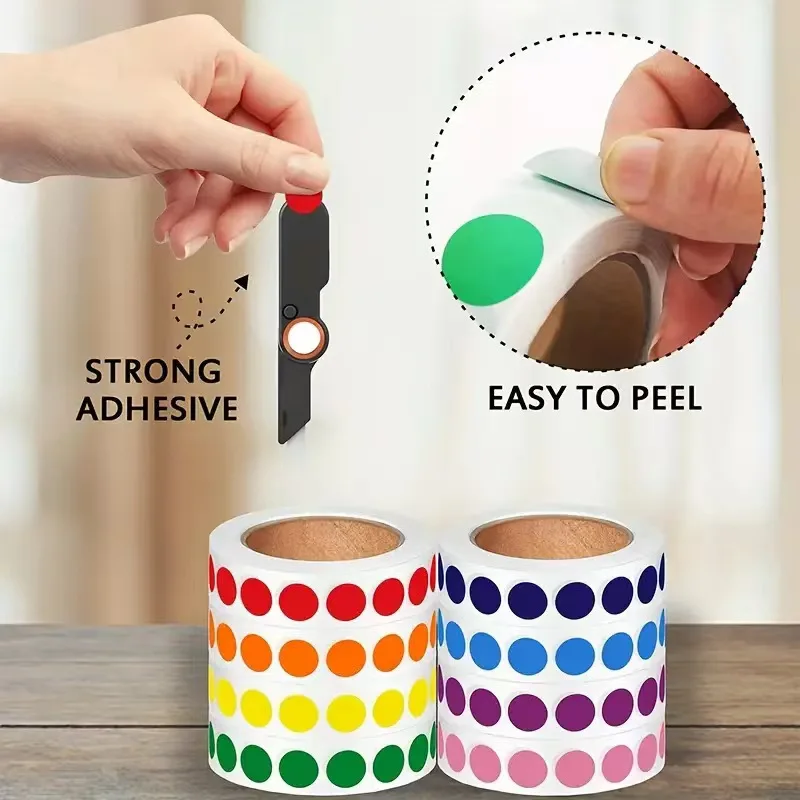 ChromaLabel Round Label Removable Color Code Dot Stickers, 1.3CM 2000PC Labels per Roll