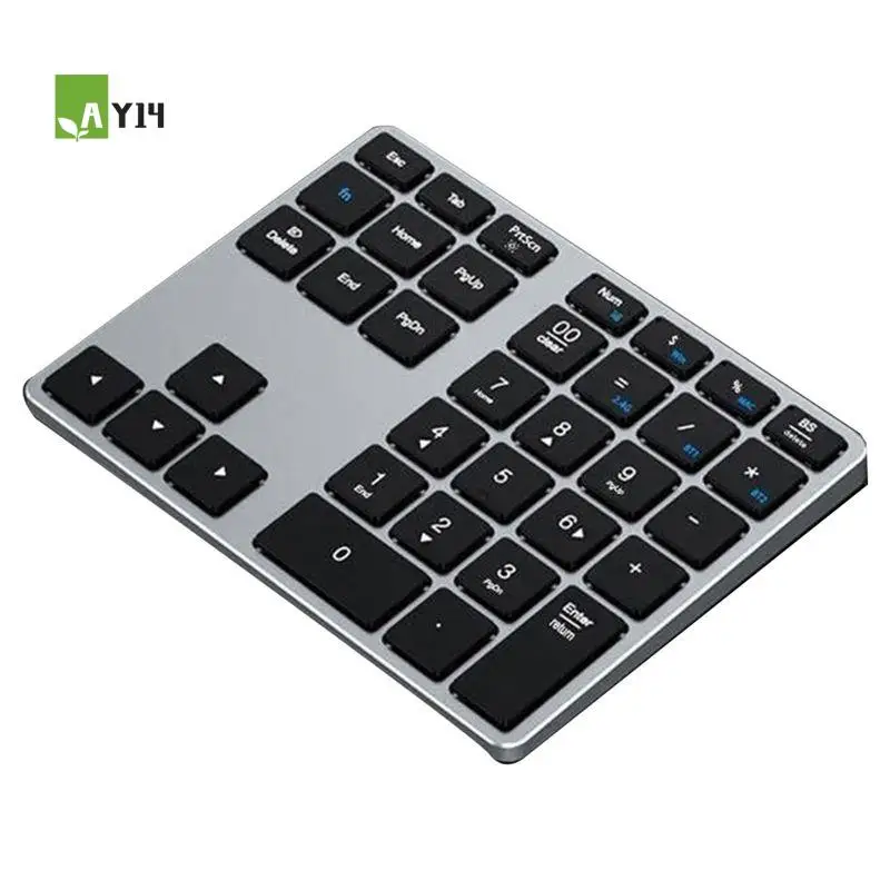 AY14 -1 Set Bluetooth Number Pad 35 Keys Numeric Keypad Portable Slim Bluetooth Numpad For Laptop, Mac,PC, Desktop