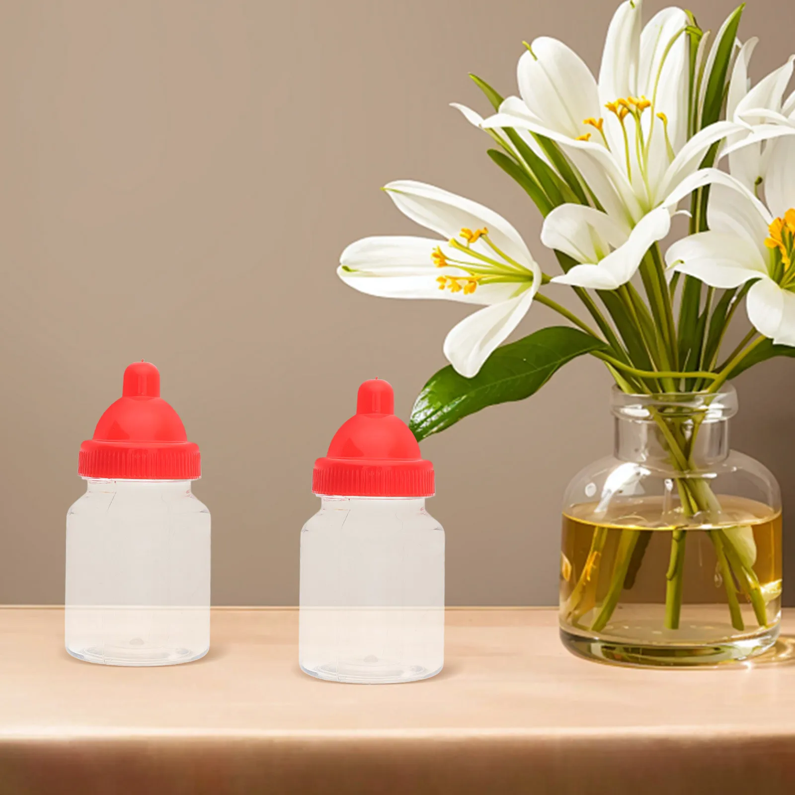 

12pcs Candy Box Baby Shower Fillable Bottles Clear Design Mini Jars Party Favors Treat Containers Storage Vessels
