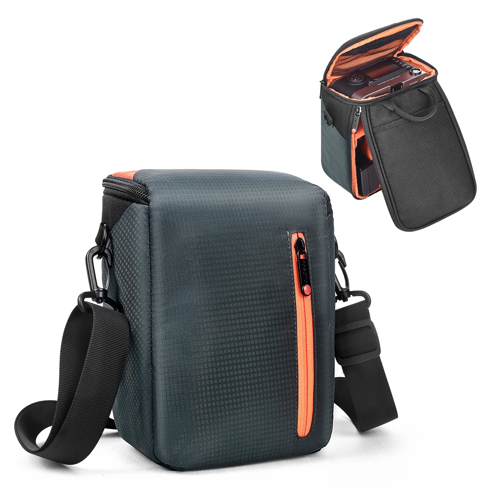Fosoto Micro Einzeltasche Schulterfotografie Rucksack Handtasche kompatibel für Canon PowerShot Panasonic Nikon Sony Kameras