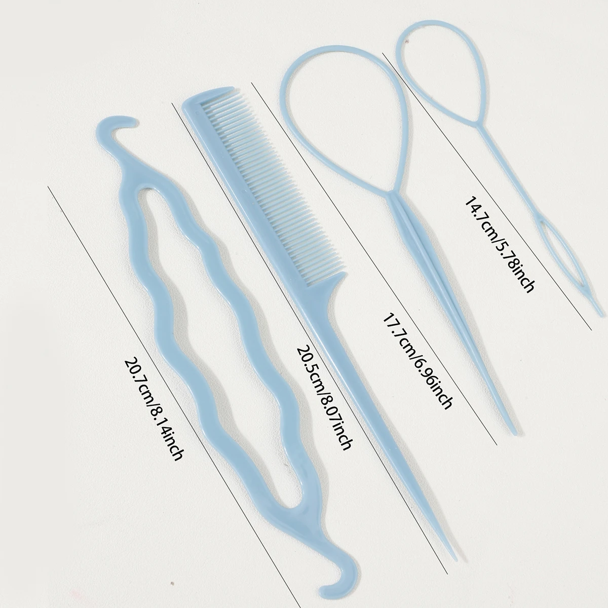 4-Piece Hair Styling Set, Rubber Band Cutter, Mouse Tail Comb, Hair Styling Tools, Hair Braid Accessories, Ponytail Maker