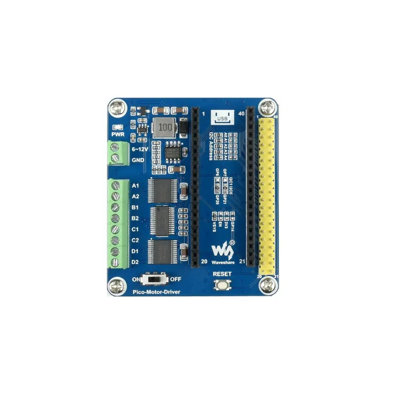 

DC Motor Driver Module For Raspberry Pi Pico, Driving Up To 4x DC Motors Suitable For 2WD Or 4WD Driving