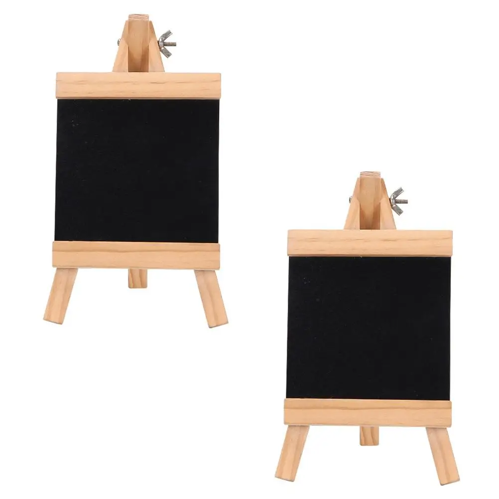 

2Pcs Mini Blackboard Signs MultiFunction Chalkboard Decorations Home Office Desk Accessories Wooden Material Craft Gifts Message