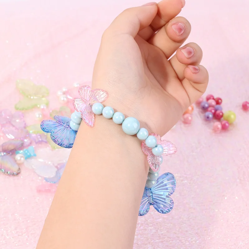 AB Color Electroplating Butterfly DIY Handmade Resin Laser Light Illusion Bracelet Accessories Light Epoxy Versatile Combination