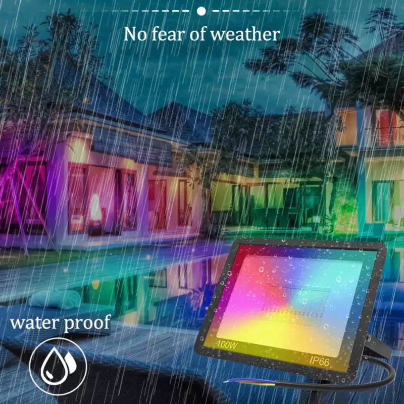 Zigbee Tuya LED Reflector,Smart Home Floodlight Outdoor Spotlight Waterproof Rgb Warm Cool Light Tuya App Via Alexa Google Home