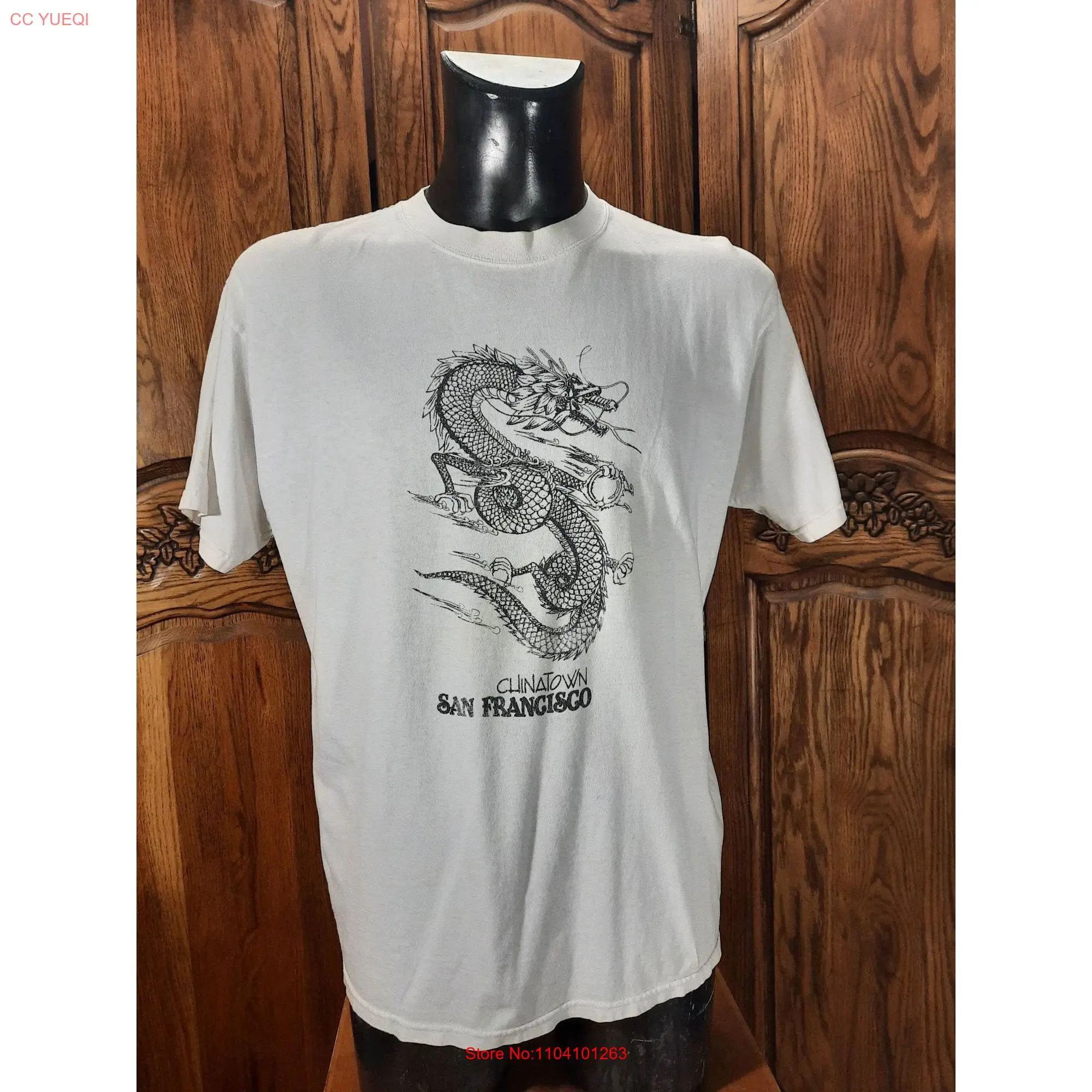 Vintage Chinatown San Francisco Mens XL T Shirt White 1990s long or short sleeves