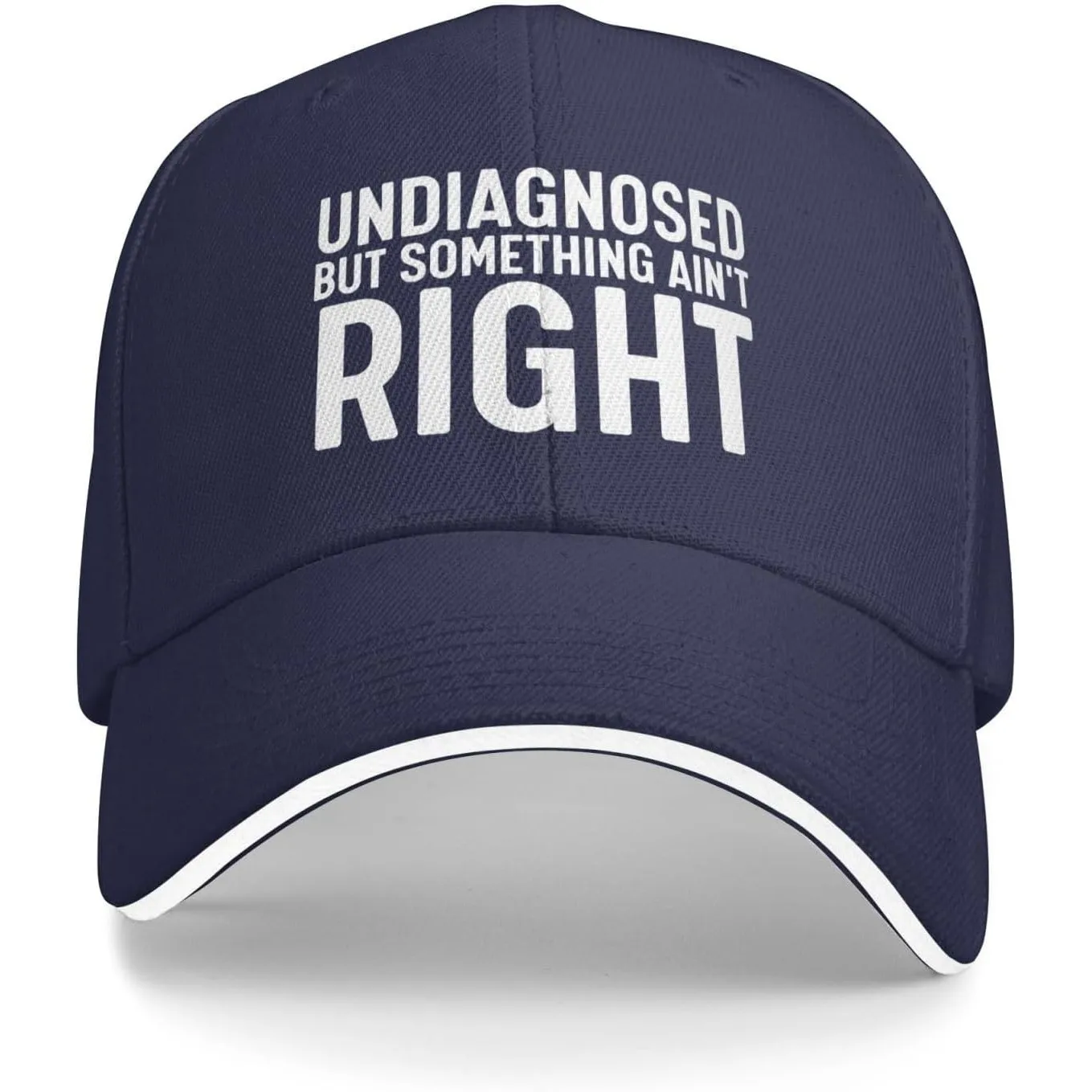 Undiagnosed-But-Something-Aint-Right-Baseball-Cap-Funny-Polyester-Casual-Adjustable-Hat-Adult