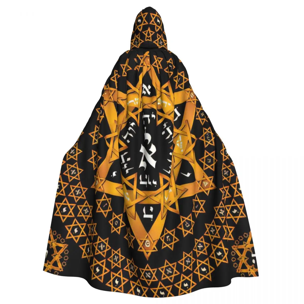Capa con capucha para adultos, estrella de David en hebreo, disfraz medieval, bruja, Wicca, vampiro, elfo, Purim, fiesta de carnaval