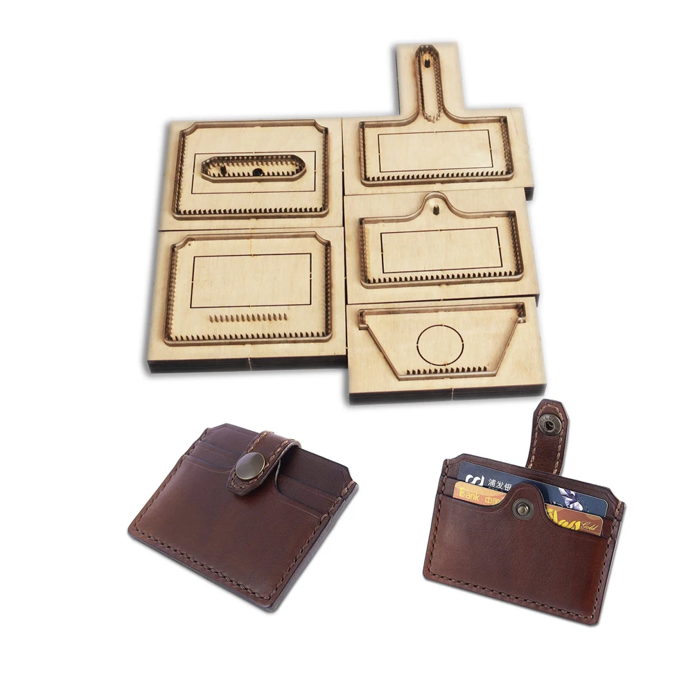 DIY leather craft cardholder wallet Die cutting knife mold metal hollowed punch steel blade tool 10.5x8cm