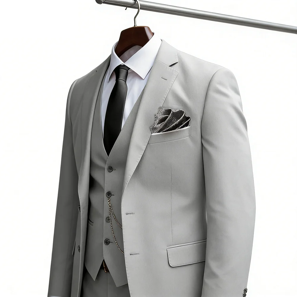 

Элегантные однотонные костюмы для мужчин: приталенный крой, модный дизайн, для жениха, свадьбы, блейзер, жилет, брюки, для вечеринок, выпускных, деловые костюмы