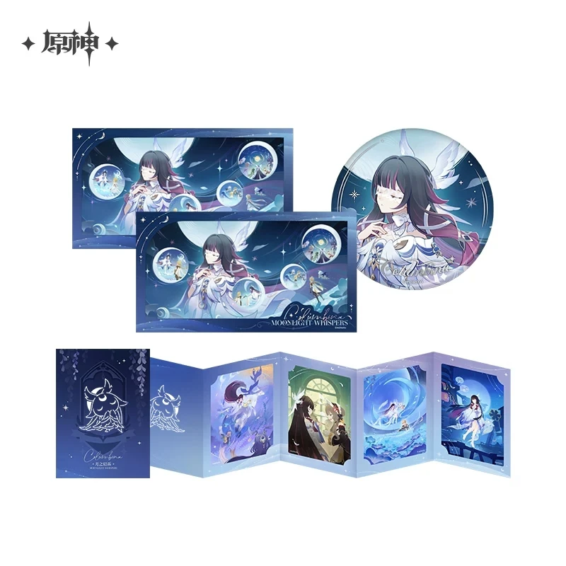 [Pre-order] Official Genshin Impact “Whispers of the Moon” Series Merchandise: Colombina Pin & Collectible Card Set—Anime Gift