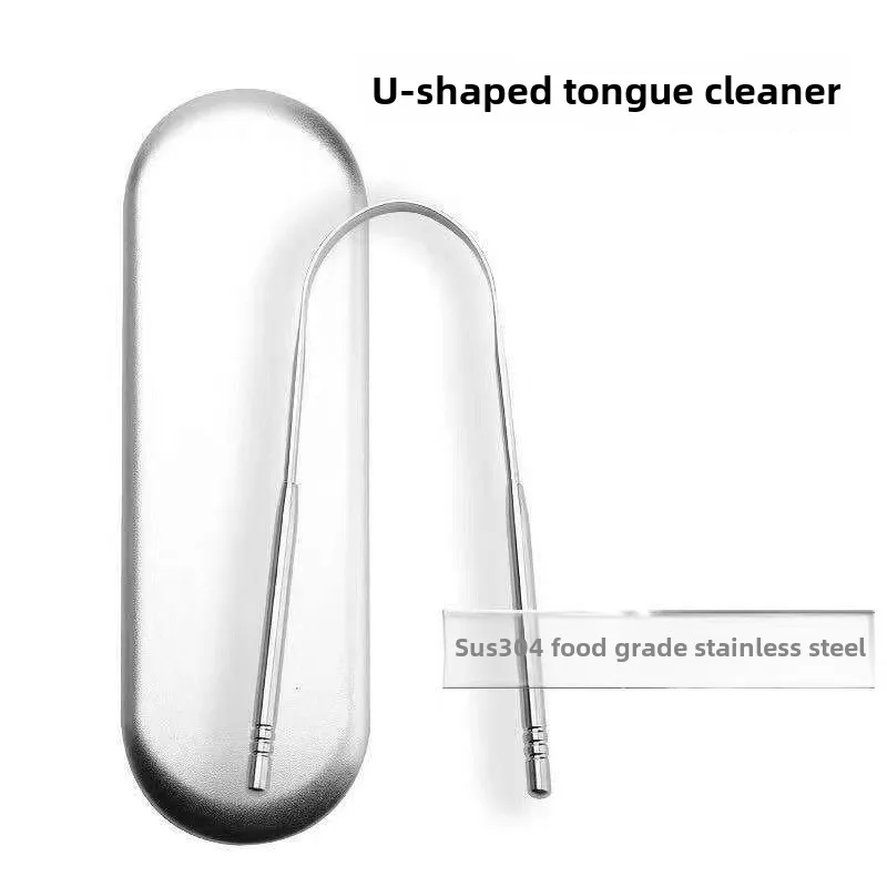 1 قطعة الفولاذ المقاوم للصدأ U-شكل اللسان مكشطة طلاء اللسان الأنظف التنفس الطازجة الفم لإزالة رائحة الفم الكريهة فرشاة اللسان لوحة