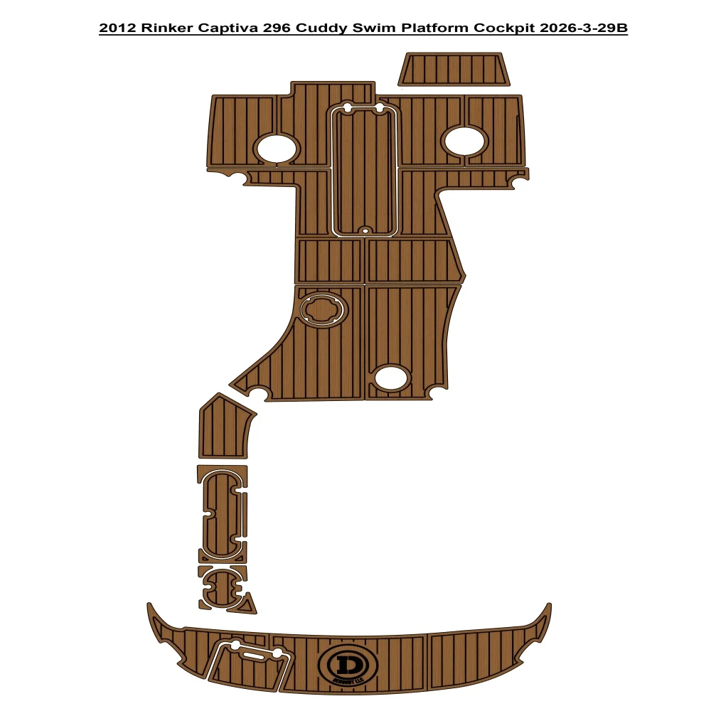 

2012 Rinker Captiva 296 Cuddy Swim Platform Cockpit Boat EVA Foam Faux Teak Deck Floor SeaDek MarineMat Style Self Adhesive