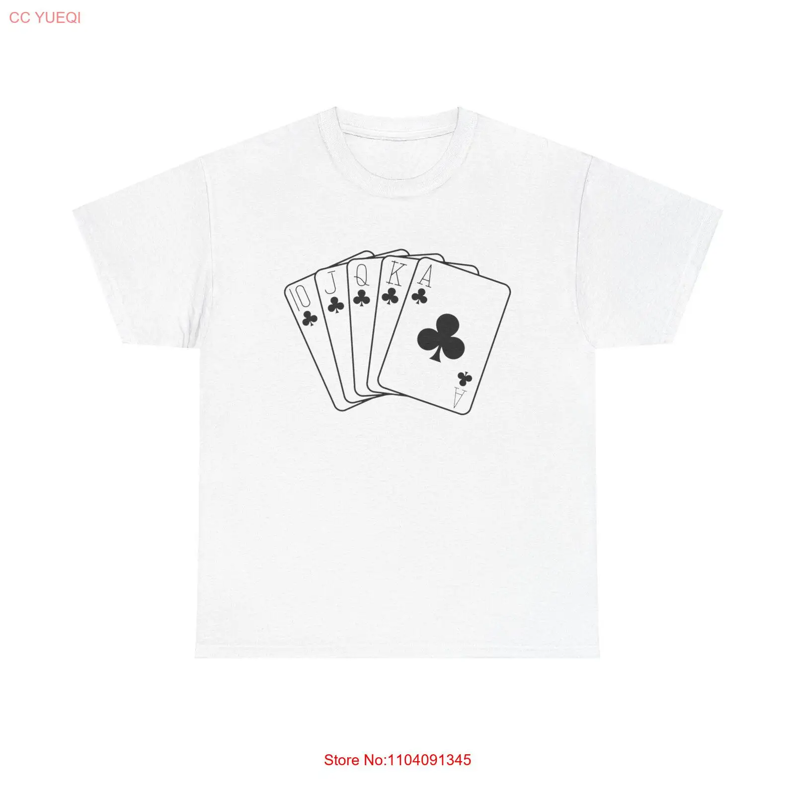 Royal Flush T-Shirt - poker cards gambling casino game night luck winner ace