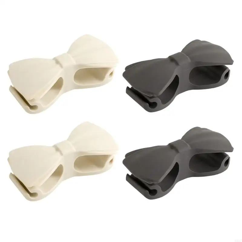 

H58C 4Pcs Silicone Cord Winder Holder Bowknot Wire Fixer Cable Management And Fixing Device Easy To Installation