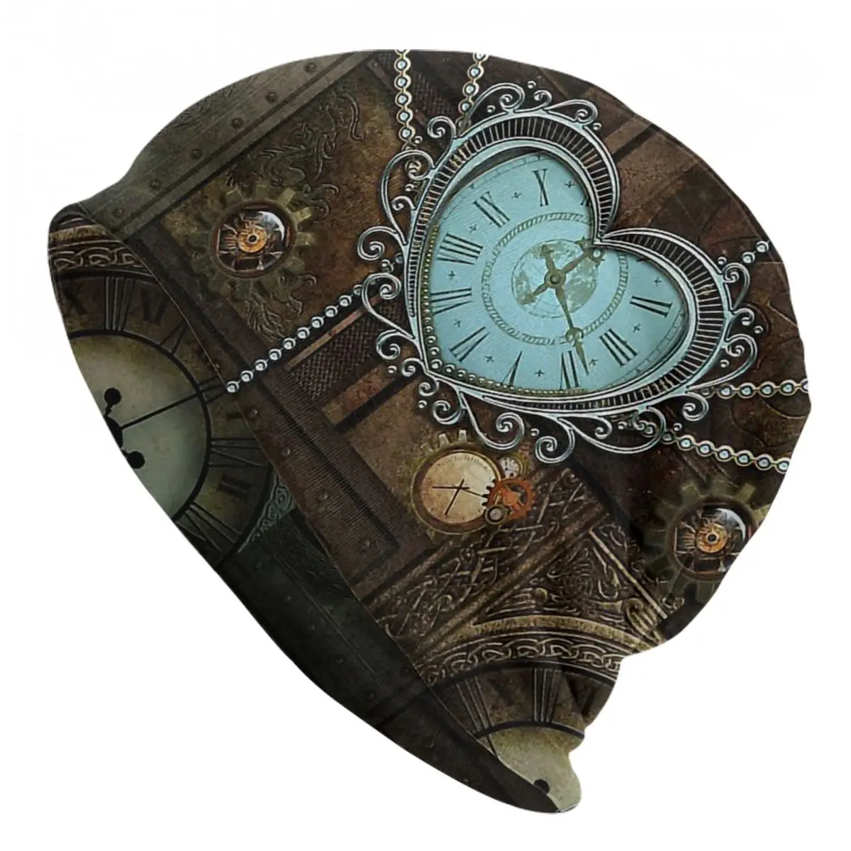 Hat Heart With Clocks And Gears Fashion Caps For Men Women Steampunk Skullies Beanies Ski Caps Cotton Bonnet Hats