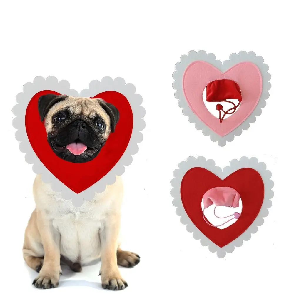 

Funny Heart Shape Cat Dogs Hat Cute Comfortable Cat Dogs Headwear Pet Accessories Soft Puppy Love Hat Valentine's Day