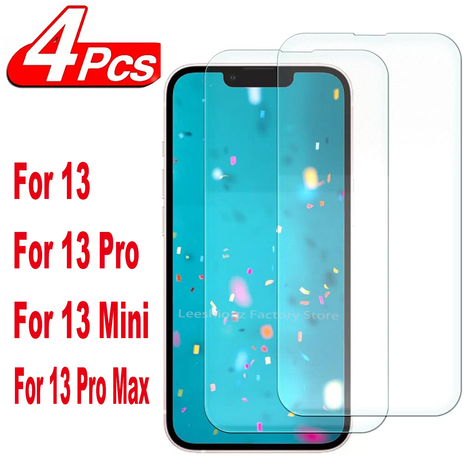 

2/4Pcs High Auminum Screen Protector Glass For iPhone 13 Pro Max Mini Tempered Glass Film