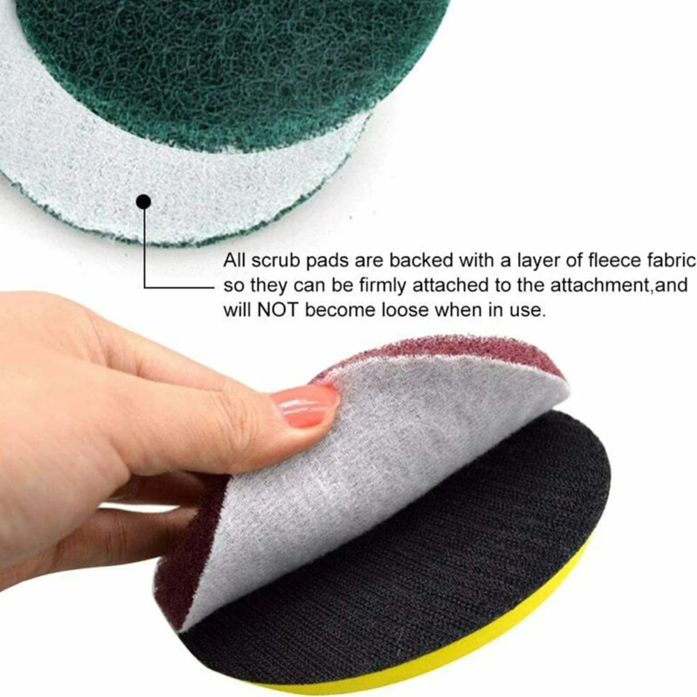 5pcs Cleaning Cloth Scrub Pad Industrial Scouring Pad Nylon Polishing Pad 4 Inch Auto Car Buffing Pad Set Sponge Shower Bathtub