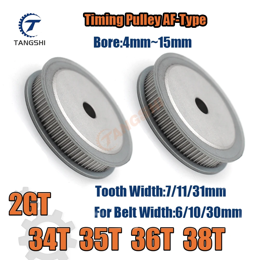 

2GT 34/35/36/38 Teeth Timing pulley AF-Type Bore 4mm~15mm Width 6/10mm GT2 34T 35T 36T 38T Synchronous Wheel Timing Belt Pulley