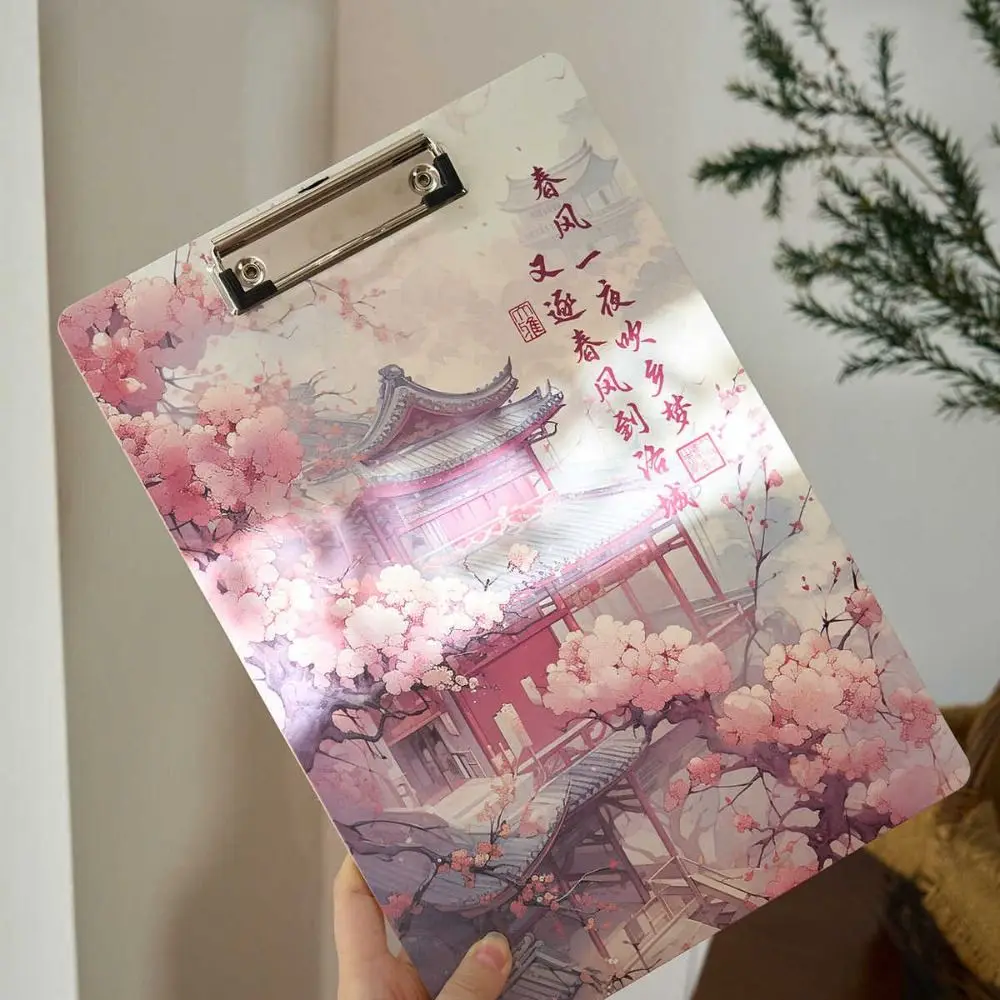 Chinese Style Clipboard Document Holders Paper Storage Writing Pad Memo Clip Letter Size A4 File Folder School Supplies