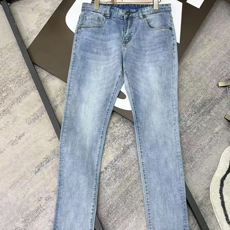 

Men's Casual Straight Leg Jeans Water Wash Process High Quality Wear Resistant British Style Quality Denim Pants for Teens
