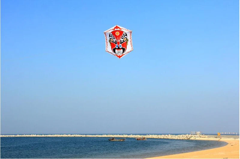 Free shipping Chinese traditional kite Hexagonal kite Peking opera mask kite fabric nylon facebook kites adults kites flying koi