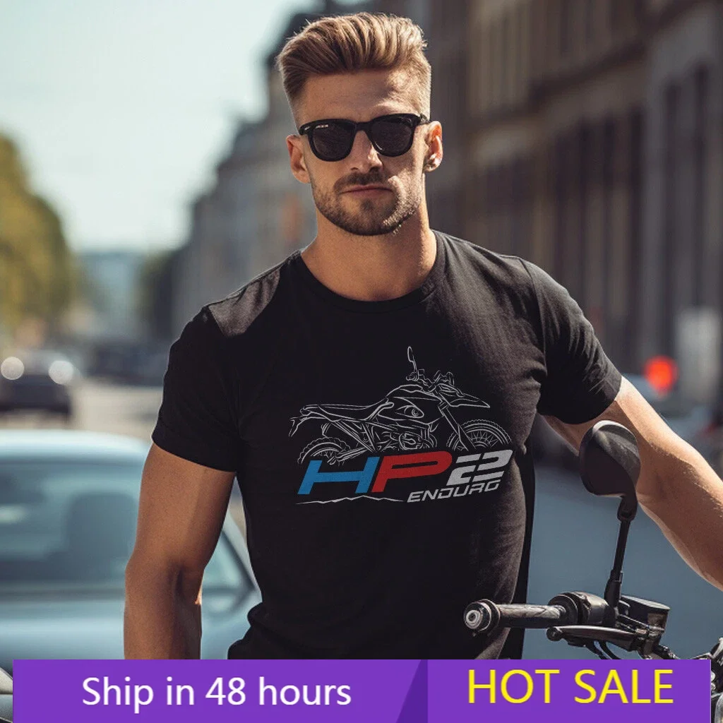 

Motorcycle T-shirts B./M.WS HP2 Enduro fans Biker Tee Graphic Summer Short Sleeves Oversized Breathable 100% Cotton Cool Tee