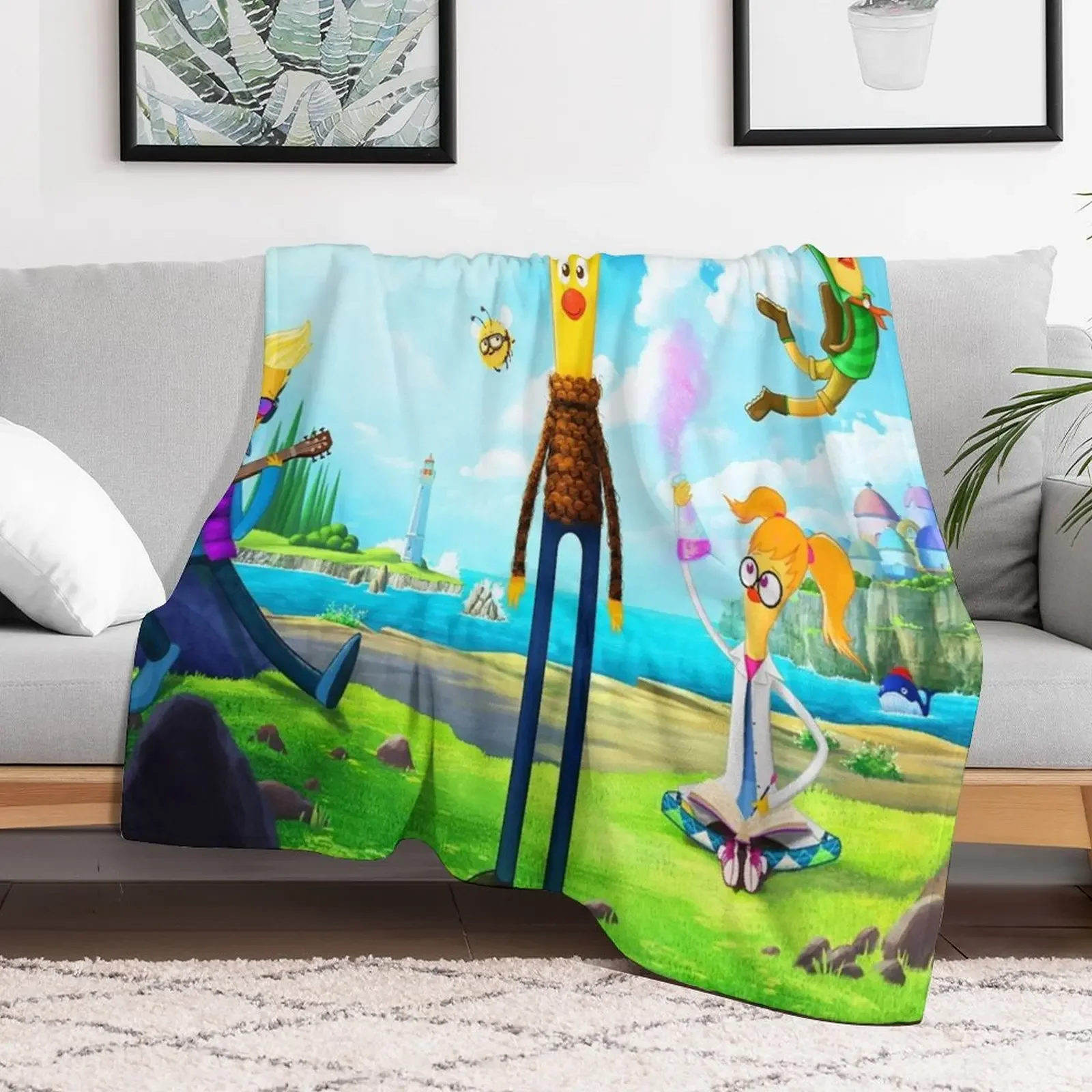 Archibald's Next Big Thing shirt for kids cartoon characters girl and boy gift archibald's next big thing birthday Throw Blanket