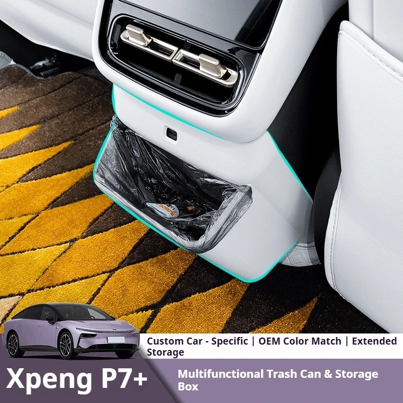 Panneau de sortie d'air arrière multifonctionnel pour Xpeng P7+, boîte de rangement pour poubelle, accessoires de modification intérieure
