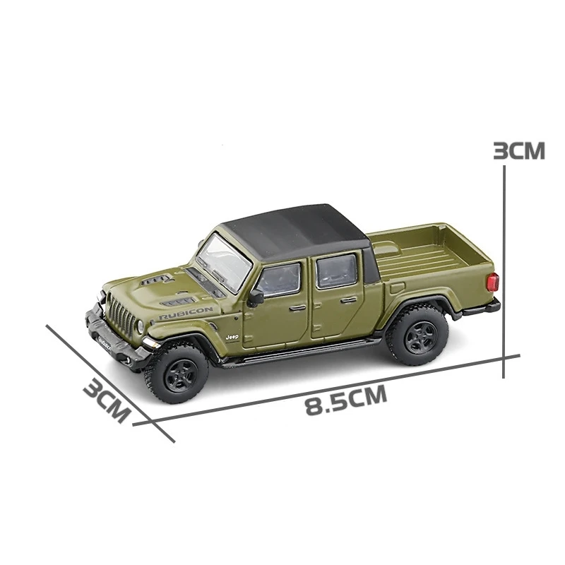 1:64 Jeep Rubicon Gladiator Pickup Truck Miniature Model, JKM 1/64 Toy Car Vehicle Free Wheel Diecast Alloy Collection Gift