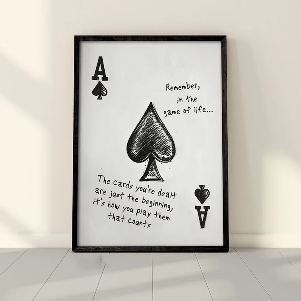 Letter Quotes Wall Art Prints Canvas Painting Poster Picture For Living Room Home Decor Modern Vintage Poker Ace Of Spades Ca