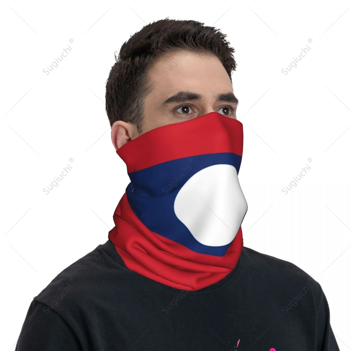 Pañuelo Unisex con bandera de Laos, bufanda para cuello, máscara facial, bufandas, calentador de cuello, Bandana sin costuras, sombreros, ciclismo, senderismo