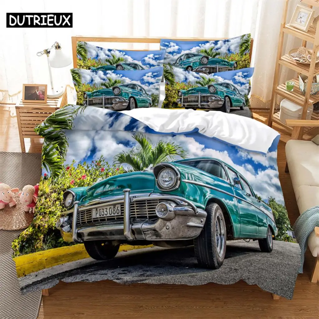 

Car 3D Digital Bedding Sets Home Bedclothes Super King Cover Pillowcase Comforter Textiles Bedding Set bed cover set