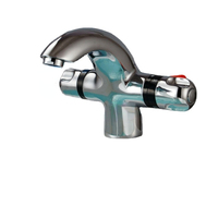 Hot and Cold Temperature Control Faucet Thermostatic Mixing Valve Double Handle Bathroom Basin Faucet