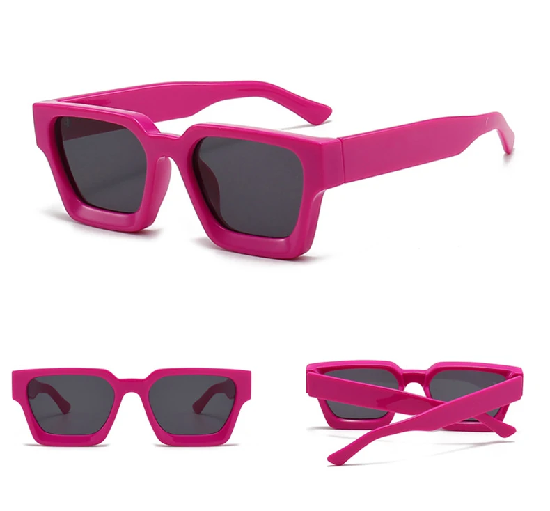 SO&EI Fashion Square Frauen Luxus Sonnenbrille Retro Marke Designer Männer Trend Leopard Blau Grün Sonnenbrille Shades UV400 – Detail 25