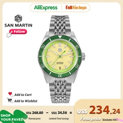San Martin New 39.5mm Summer Fruit Style NH35 Diving Automatic Mechanical Watch for Men Sapphire Bezel Luminous 20Bar SN0116G-B