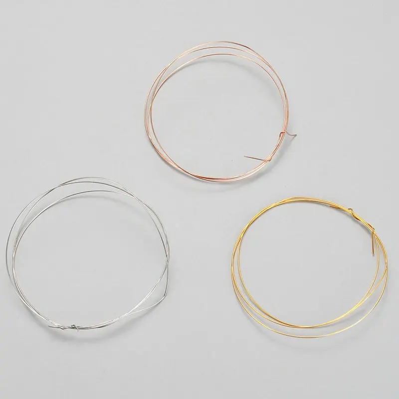 50cm 0.4/0.5/0.6/0.7/0.8/1MM Solid 925 Sterling Silver Wire for DIY Fine Jewelry Making Platinum Rose Gold Plated