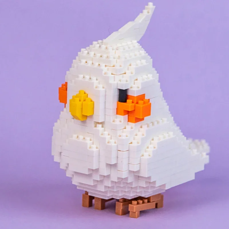 

SC8809-09 Animal World White Parrot Fly Bird Cockatiel Pet Doll DIY Mini Diamond Blocks Bricks Building Toys for Children no Box