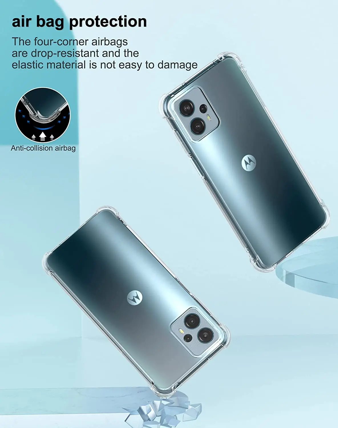 1,5 MM Dicke Air-Bag Klar Fall Für Motorola Moto G13 G23 G53 G73 G22 G32 G42 G52 G62 5G G72 G82 G84 G71S Stoßfest Zurück Abdeckung – Detail 4