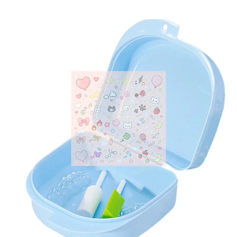 1Pcs Colorful Dental Braces Retainer Case Denture Tray Box Vent Holes Mouth Guard Aligner Braces Denture Box