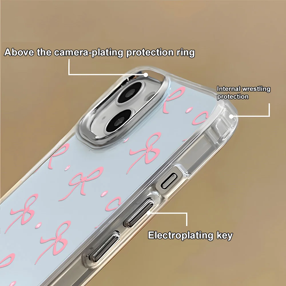 Pink Bowknot Phone Case Samsung Galaxy S24 FE Case S23 S22 S25 Ultra A56 5G A55 A53 A35 A54 A26 A06 A16 A15 A05 A36 Clear Cover - Image 6