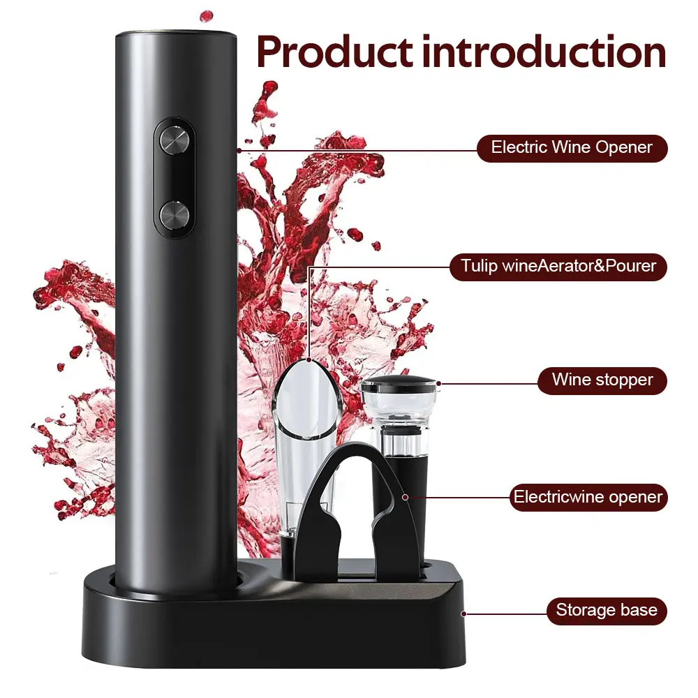 Wine Bottle Opener Automatic Electric Bottle Openers Dry Battery Red Wine Corkscrew Wine Beer Cap Opener Kitchen Accessories