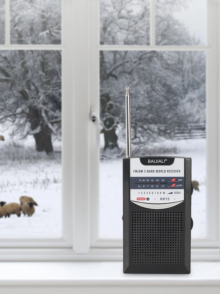 วิทยุแบบพกพา วิทยุสเตอริโอที่ใช้แบตเตอรี่ เสาอากาศแบบยืดไสลด์ วิทยุขนาดเล็กแบบพกพา AM/FM วิทยุพกพาสำหรับการใช้งานฉุกเฉินกลางแจ้ง